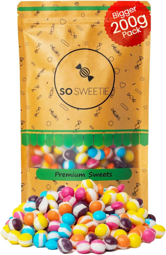 SoSweetie Freeze Dried Super Sour Candy | Vegan and Halal Sweets | Large 200g Bag