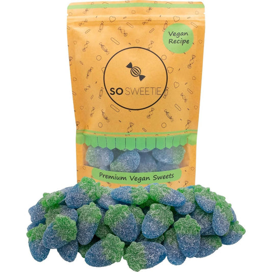 SoSweetie Vegan Fizzy Blue Raspberry Sweets | Vegan & Vegetarian | 600g Bag