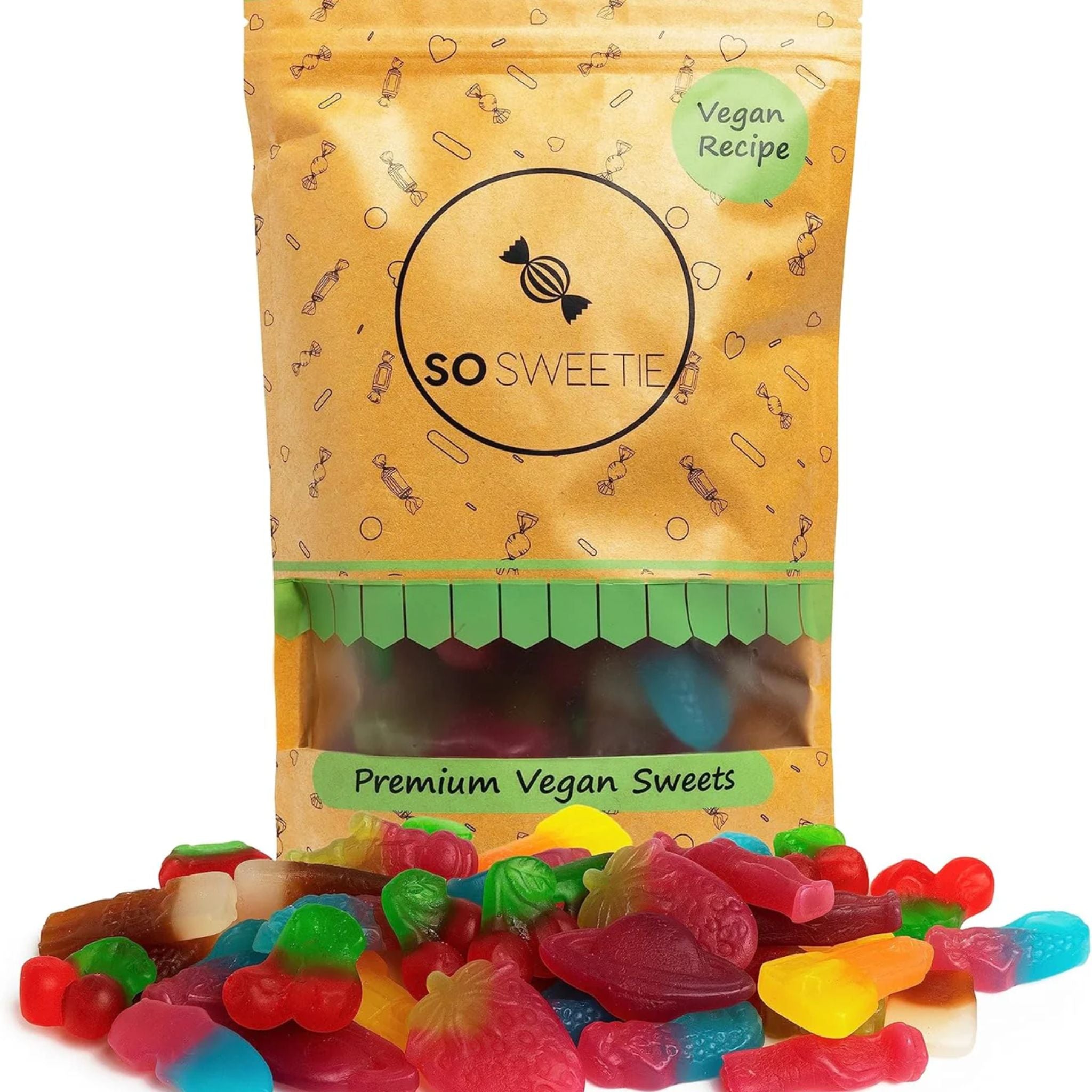 SoSweetie Vegan & Vegetarian Gummy Sweets | Non-Fizzy Candy Bulk | 600g Resealable Bag