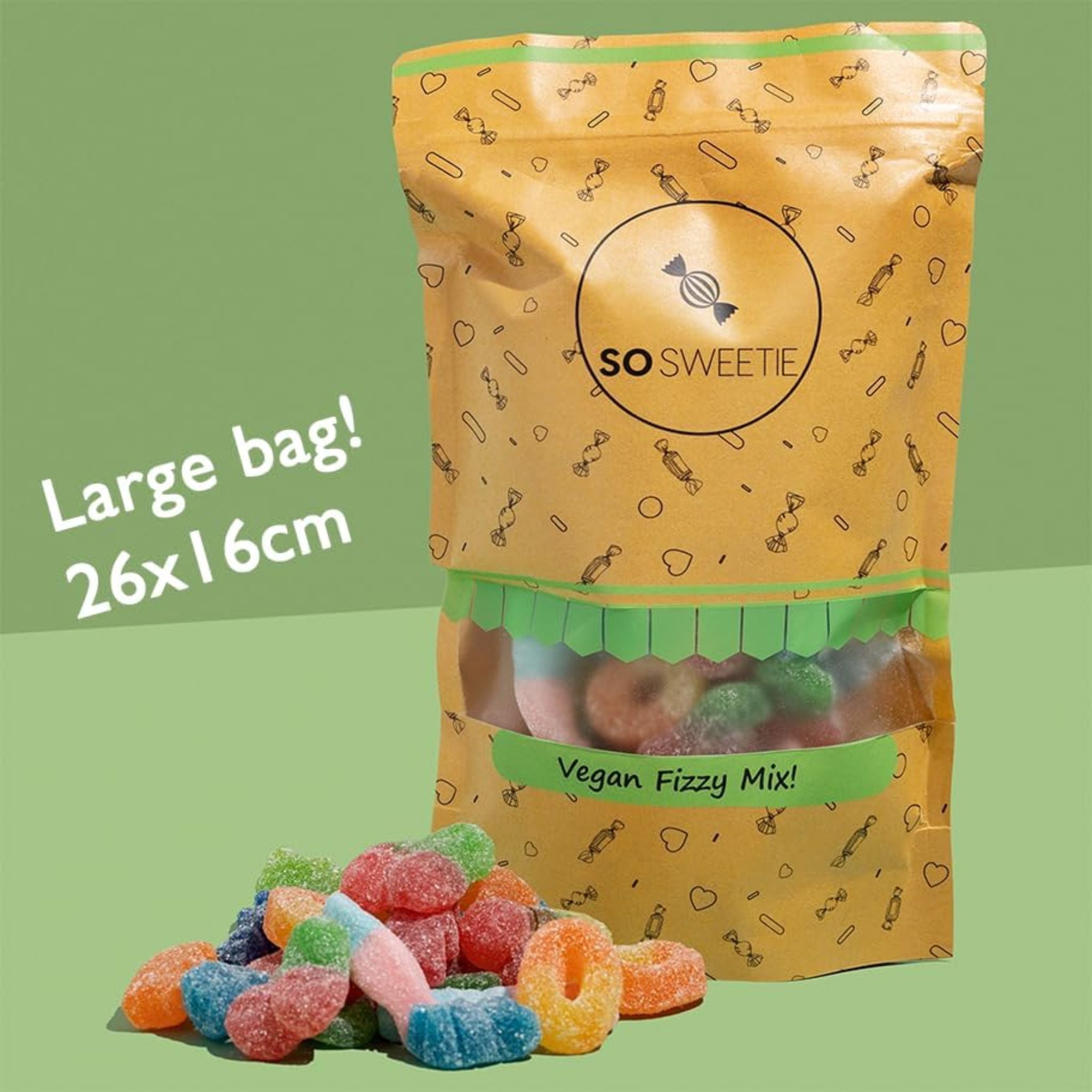SoSweetie VEGAN Fizzy Sweets | Pick and Mix Sweets | Resealable Pouch