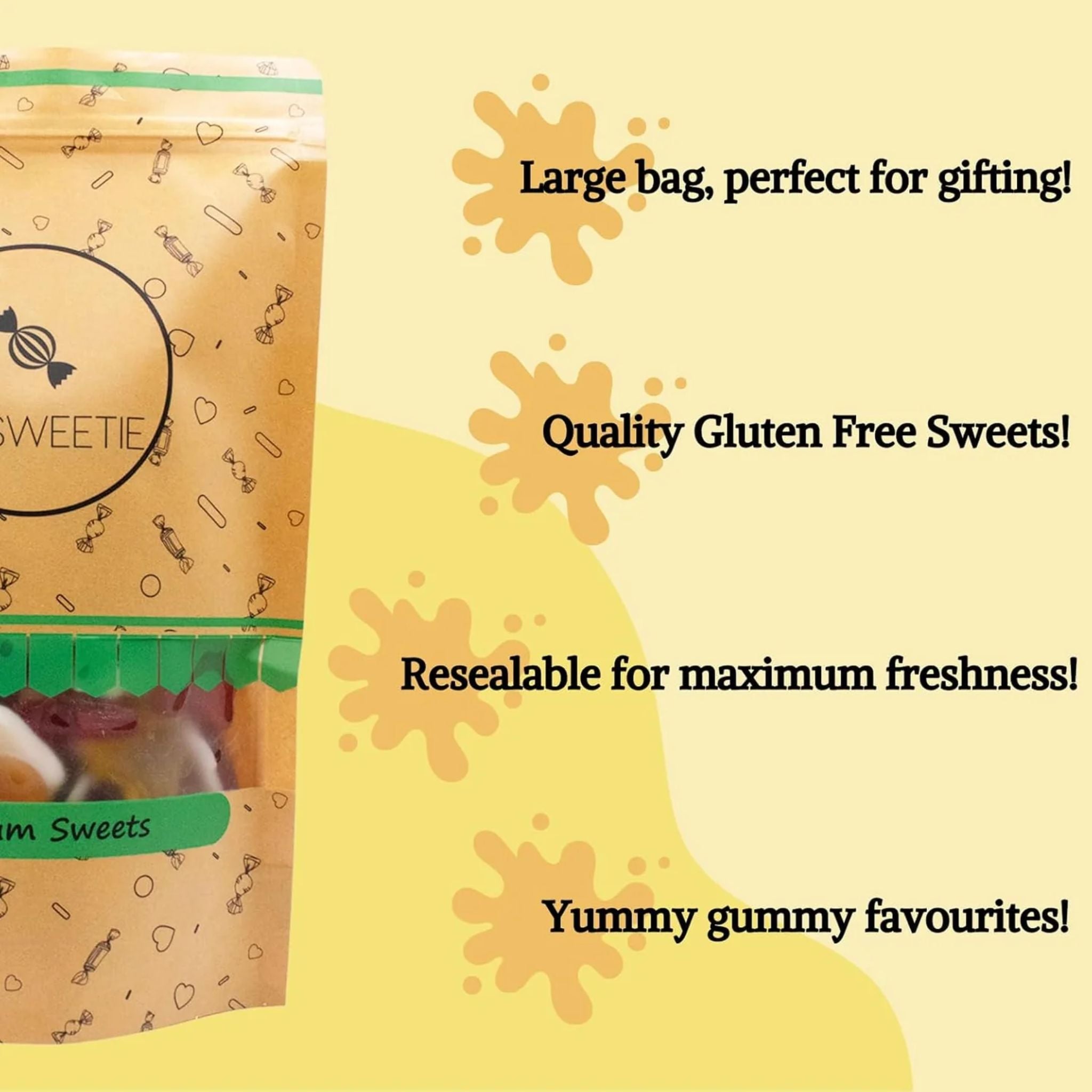 Large 600g Gluten Free Gummies | Party Bag of Dairy-Free Sweets | Great for Birthdays & Gifts