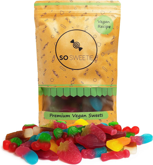 SoSweetie Vegan & Vegetarian Gummy Sweets | Non-Fizzy Candy Bulk | 600g Resealable Bag